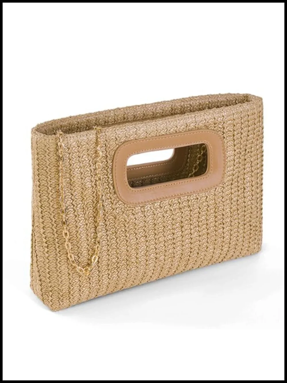 Straw Clutch Bag Woven Beach Shoulder Crossbody Raffia Handbag Summer Tote